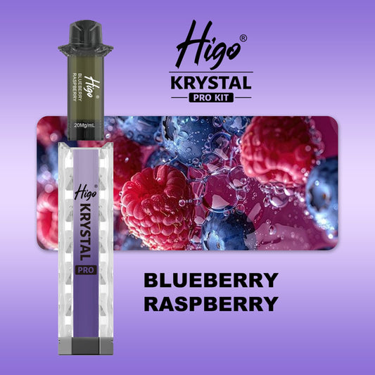 Higo Krystal pro kit 600 puffs - Blueberry Raspberry