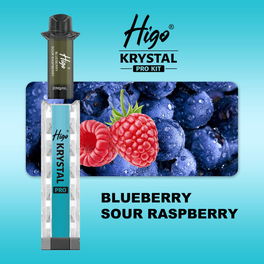 Higo Krystal pro kit 600 puffs - Blueberry Sour Raspberry