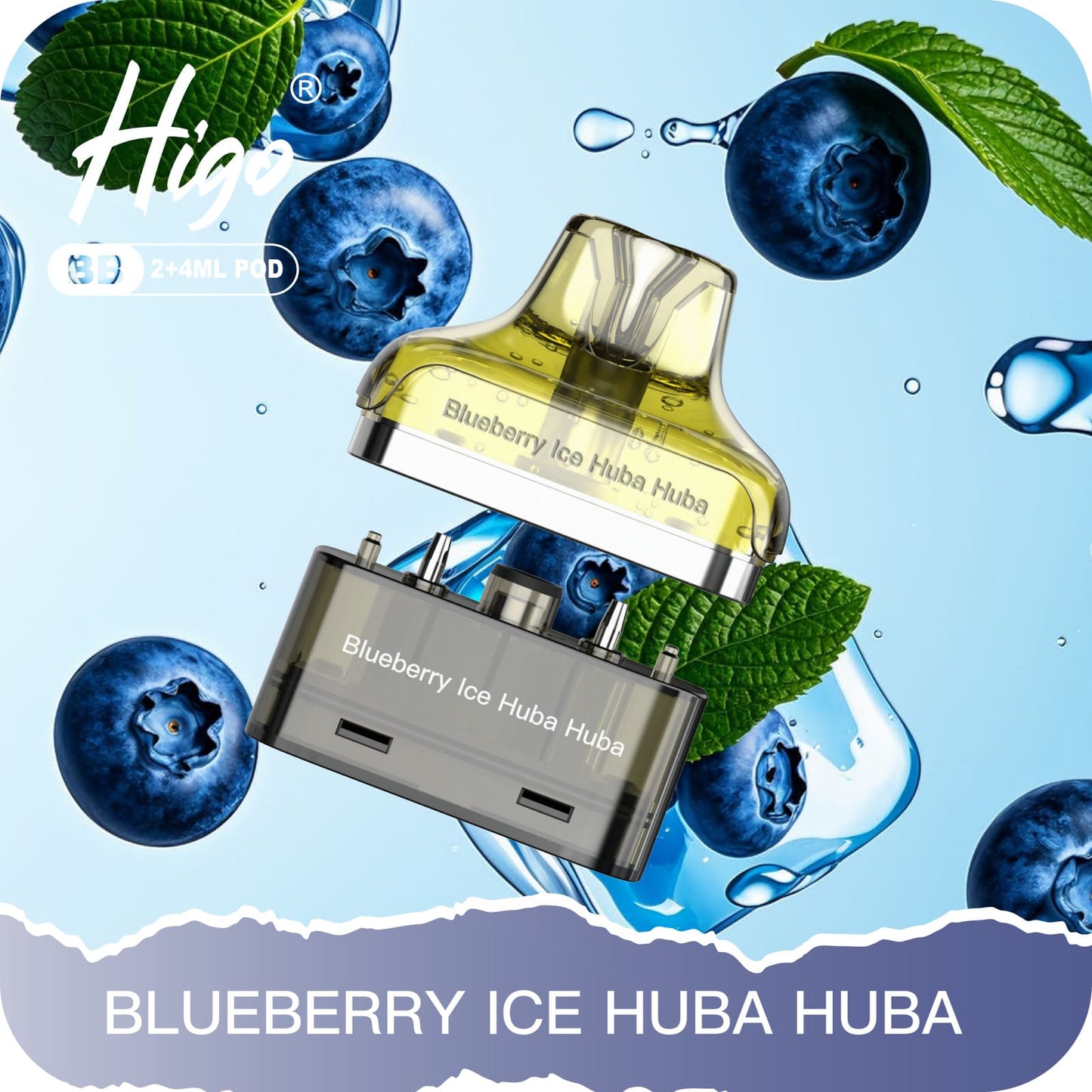 Higo BB 4000 Puffs Pod Kit - Blueberry ice Huba Huba