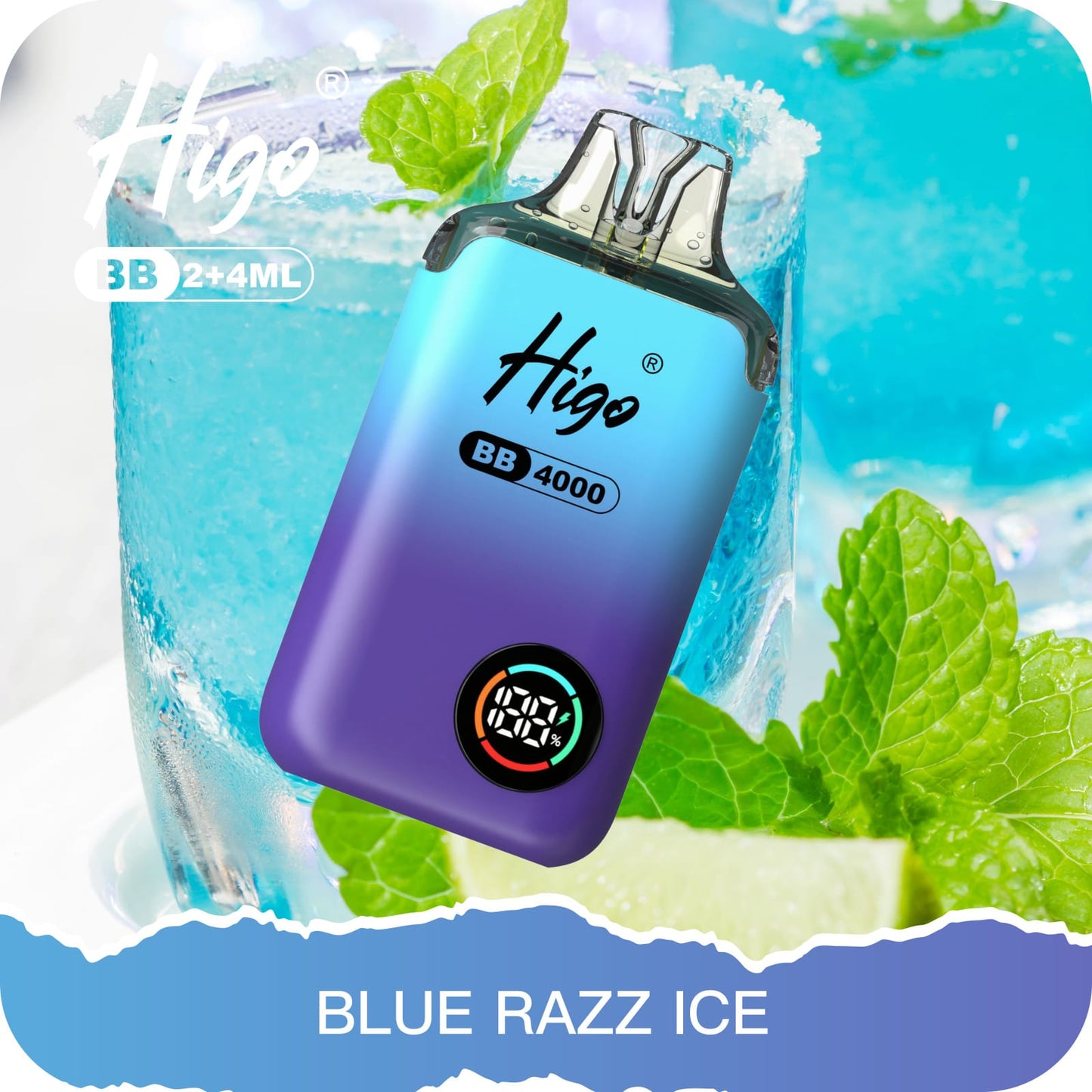 Higo BB 4000 Puffs Pod Kit - Blue Razz Ice