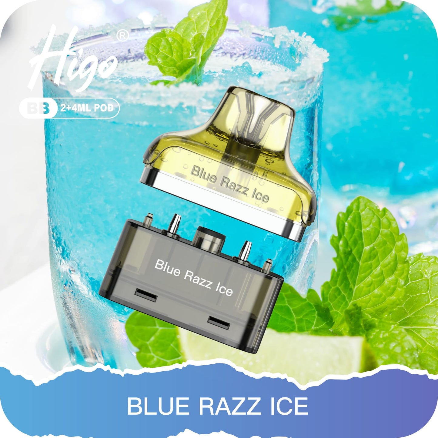 Higo BB 4000 Puffs Pod Kit - Blue Razz Ice