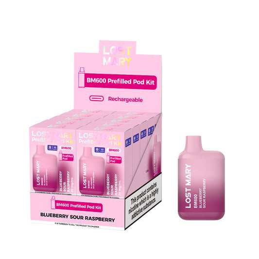 Lostmary BM600 vape kit - Blueberry Sour Raspberry