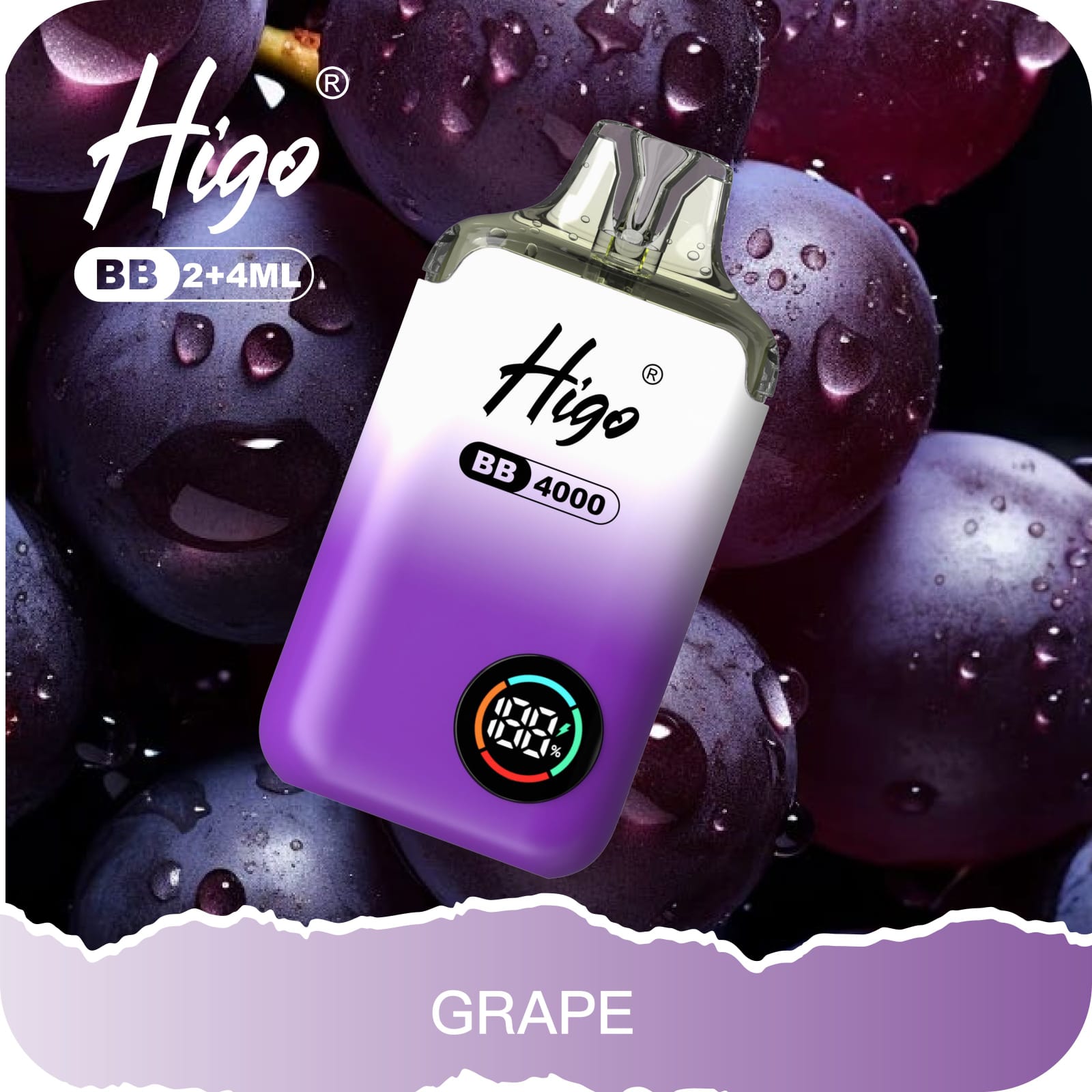 Higo BB 4000 Puffs Pod Kit - Grape UNITY PACK Higo BB 4000 Puffs Pod Kit - Grape UNITY PACK