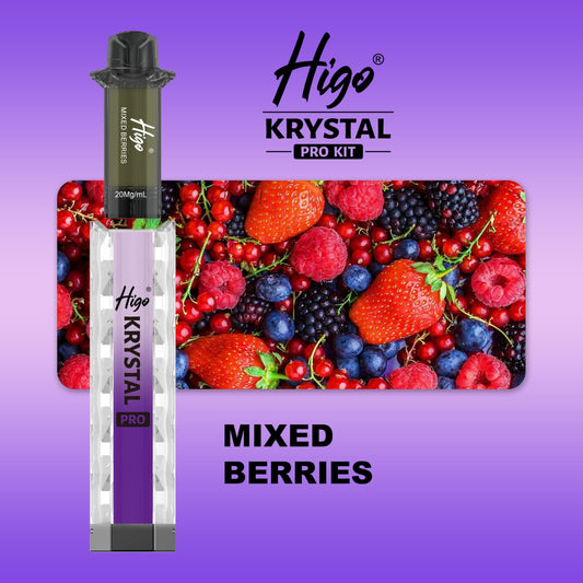 Higo Krystal pro kit 600 puffs - Mixed Berries