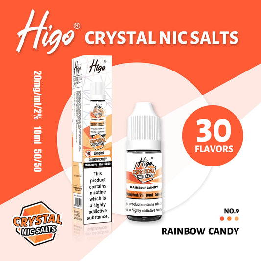 Higo Crystal 10ml Nic Salt - Rainbow Candy