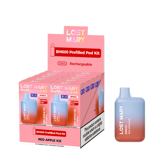 Lostmary BM600 vape kit - Red Apple Ice
