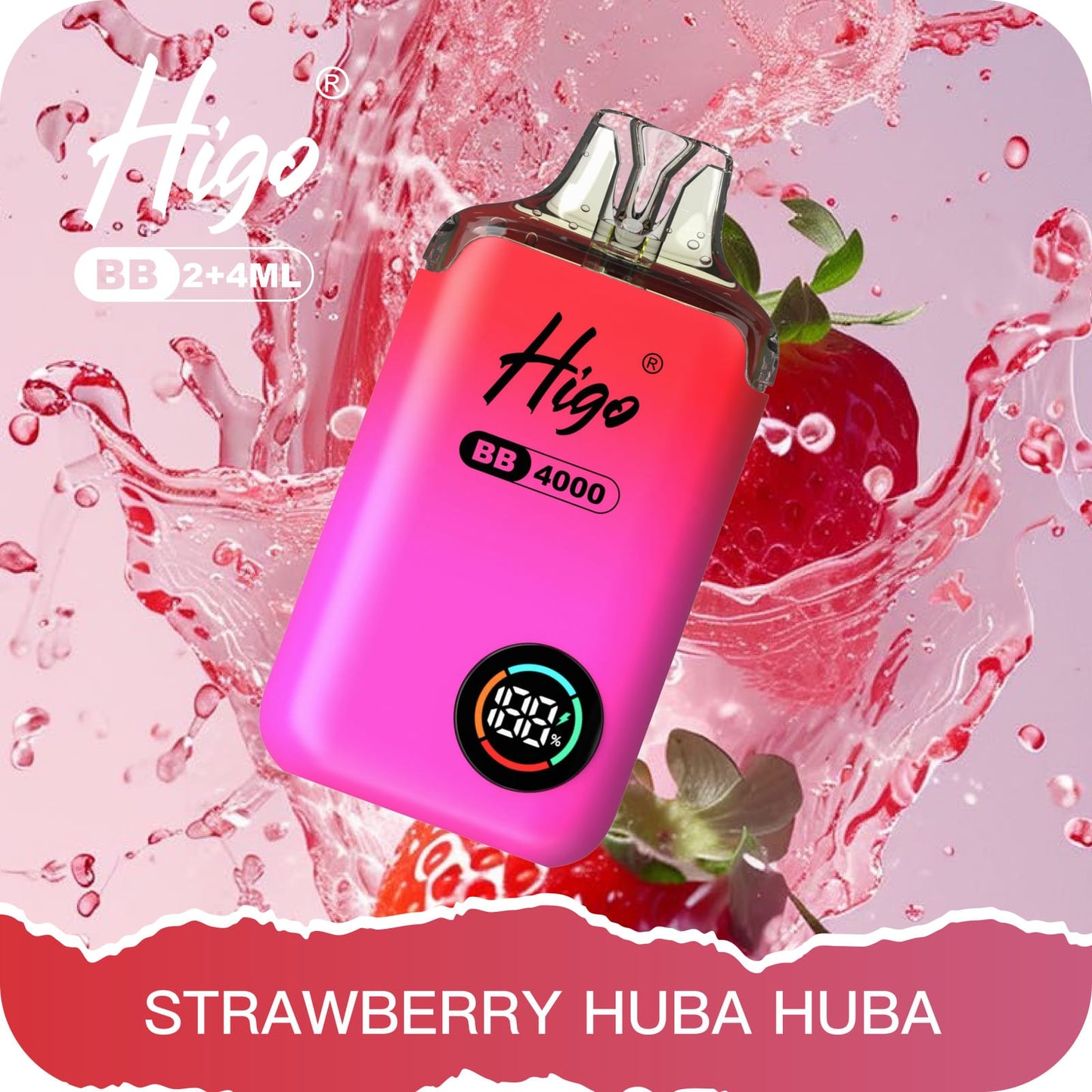 Higo BB 4000 Puffs Pod Kit - Strawberry Huba Huba