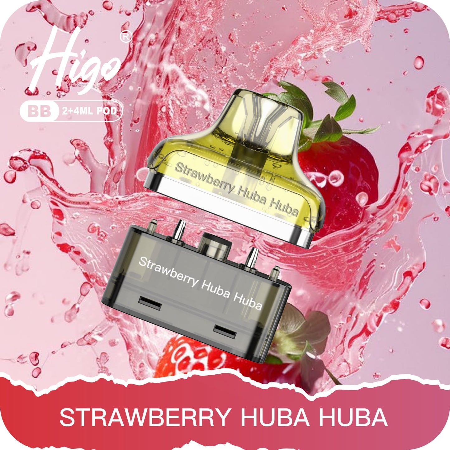 Higo BB 4000 Puffs Pod Kit - Strawberry Huba Huba