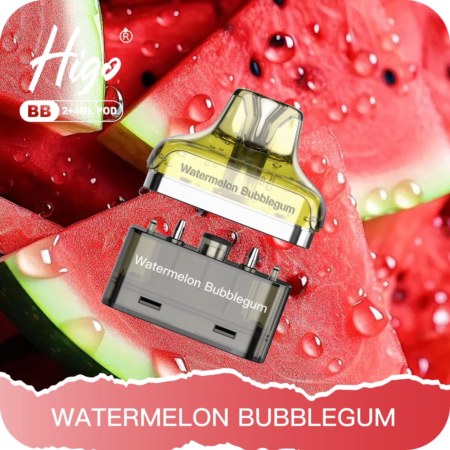 Higo BB 4000 Puffs Pod Kit - Watermelon Bubblegum
