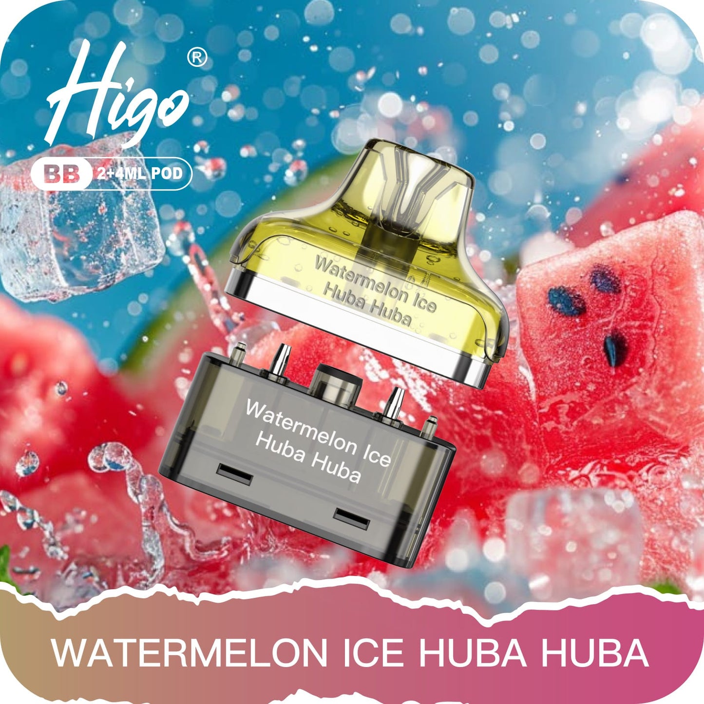 Higo BB 4000 Puffs Pod Kit - Watermelon ice Huba Huba