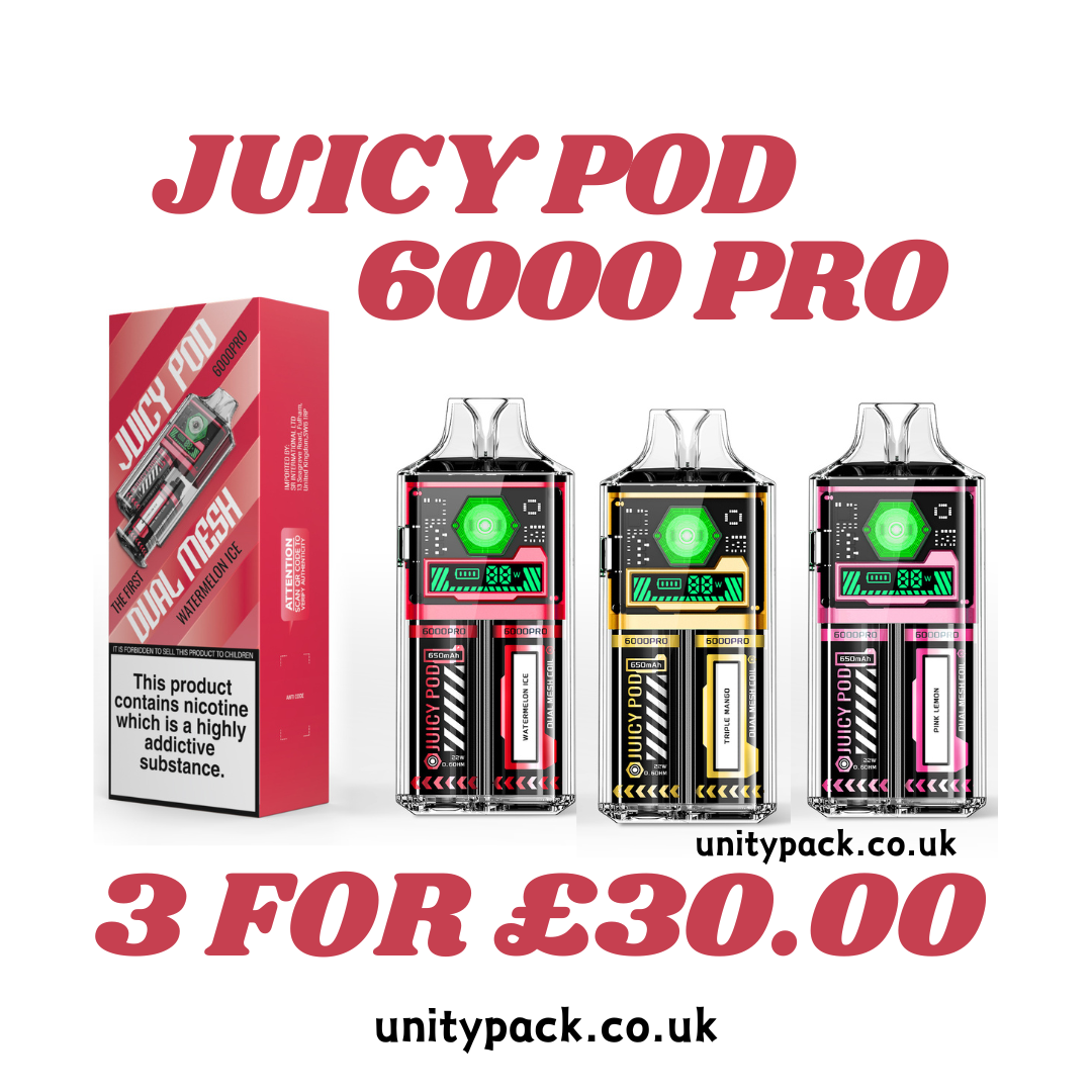 Juicy Pod Pro 6000 Puffs Disposable Vape Device UNITY PACK Juicy Pod Pro 6000 Puffs Disposable Vape Device UNITY PACK