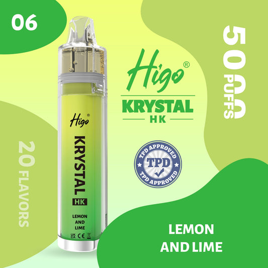 Higo Krystal HK 5000 puffs Rechargeable Vape - Lemon and Lime
