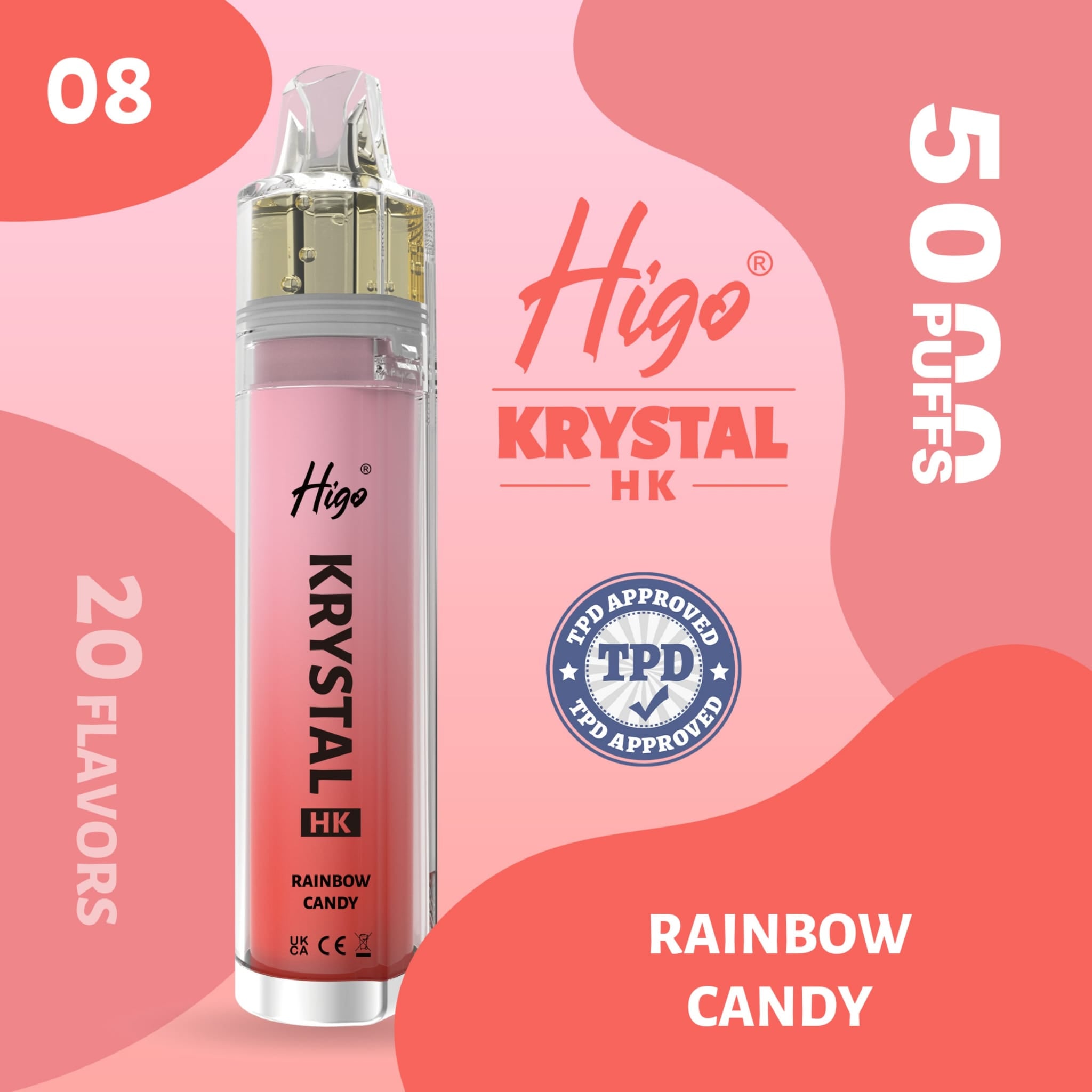 Higo Krystal HK 5000 puffs Rechargeable Vape - Rainbow Candy UNITY PACK Higo Krystal HK 5000 puffs Rechargeable Vape - Rainbow Candy UNITY PACK