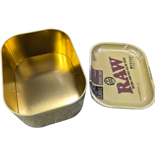 RAW Metal Cache Box / Munchies Box Natural & Black