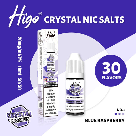 Higo Crystal 10ml Nic Salt 10s Pack - Blue Raspberry
