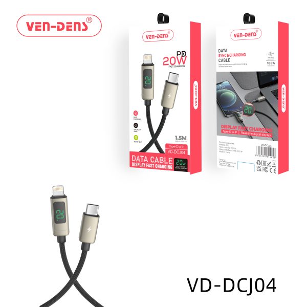 ype-C to Lightning - Display Fast Charging Data Sync & Charging Cable 1.5 Meter 20W Ven-Dens