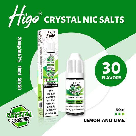 Higo Crystal 10ml Nic Salt - Lemon and Lime