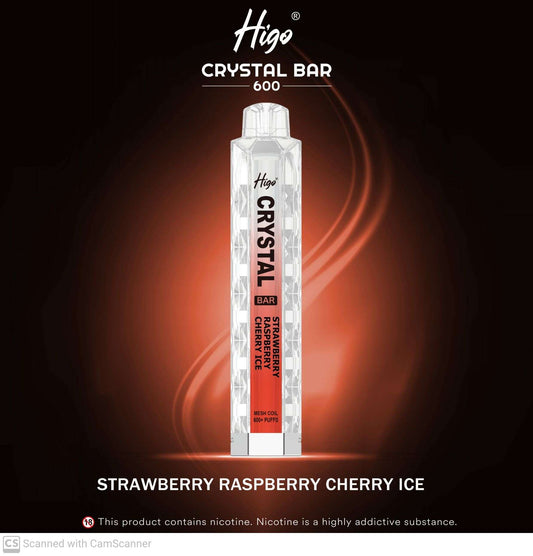 HIGO CRYSTAL 600 - STRAWBERRY RASPBERRY CHERRY ICE