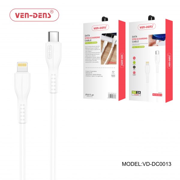 Type-C to Lightning 2A 5V Charging and Data Sync Cable by Ven-Dens