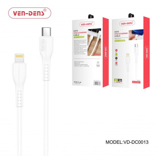 Type-C to Lightning 2A 5V Charging and Data Sync Cable by Ven-Dens