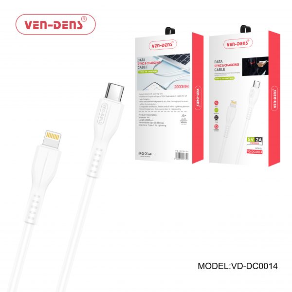 Type-C to Lightning 2A 5V Charging and Data Sync Cable by Ven-Dens