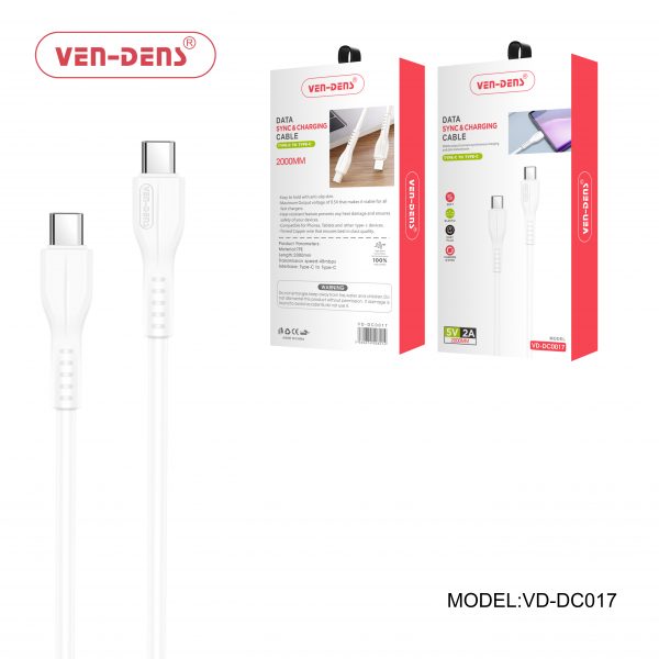 Type-C to Type-C 2A Charging and Data Sync Cable Ven-Dens