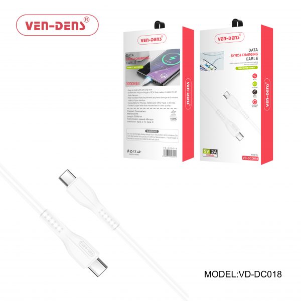 Type-C to Type-C 2A Charging and Data Sync Cable Ven-Dens