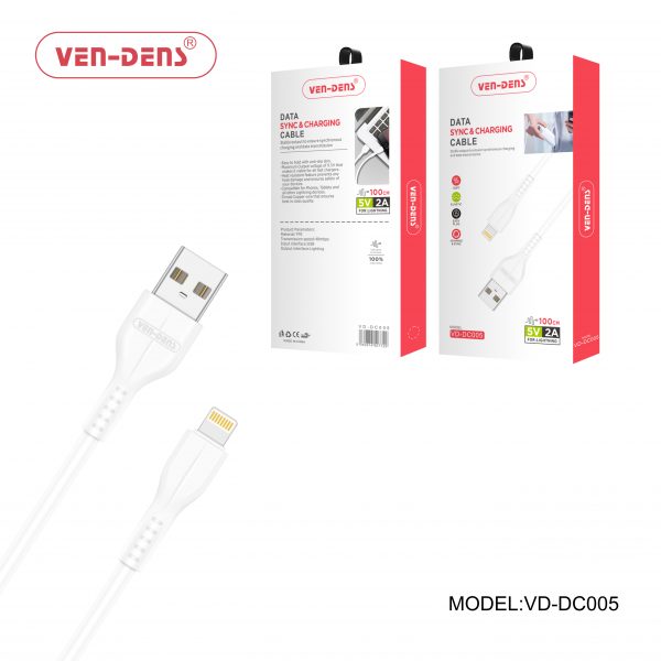 USB to Lightning Charging and Data Sync Cable High-Speed 2.4A by Ven-Dens: Fast, Reliable Connectivity