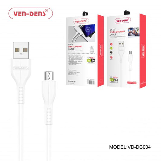 USB TO MICRO 2A 5V CHARGING AND DATA SYNC CABLE VEN-DENS