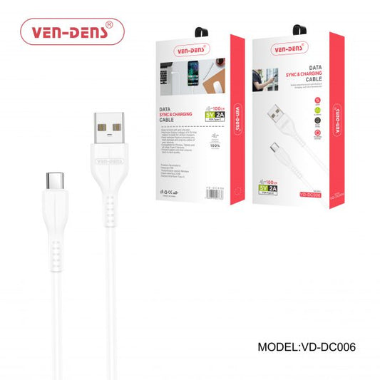 Ven-Dens USB-A to Type-C 2.4A Charging and Data Sync Cable: Fast and Reliable Connectivity