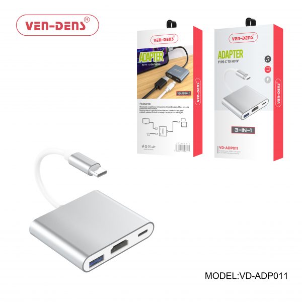 Type C To HDTV Adapter with USB Port 3 in 1