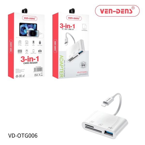 Lightning (iphone) 3 in 1 Card Reader Adapter