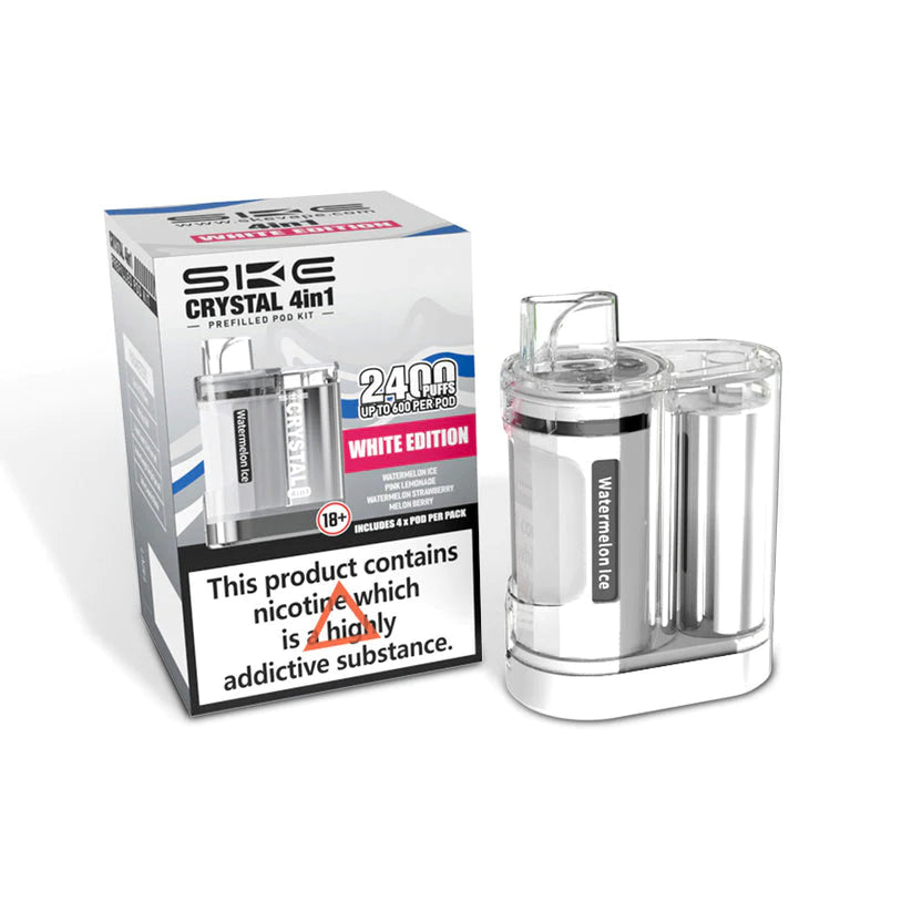 WHITE EDITION - SKE CRYSTAL (4 IN 1) 2400 PUFFS POD DEVICE