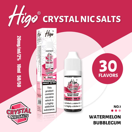 Higo Crystal 10ml Nic Salt 10s Pack - Watermelon Bubblegum
