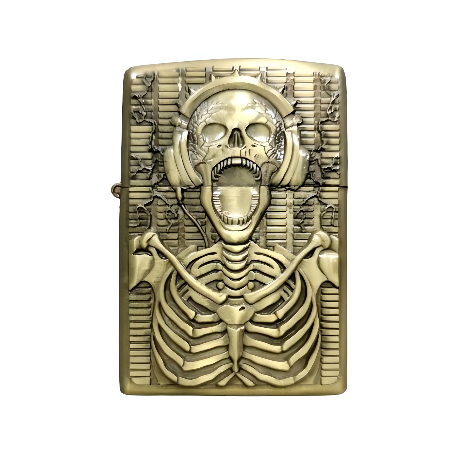 Golden Engraved Fancy Patrol Lighter: Discover the Unique Textures in This Four Pack