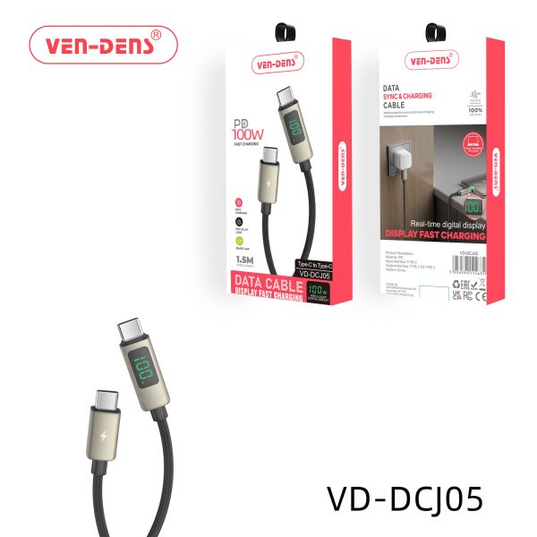 USB Type-C to Type-C Cable PD 100W Display Fast Charging Data Sync & Charging Cable