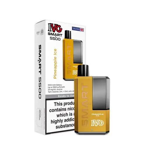 Unityplug Vape IVG Smart 5500 Puffs Refillable Rechargeable Disposable Vape Kit ...