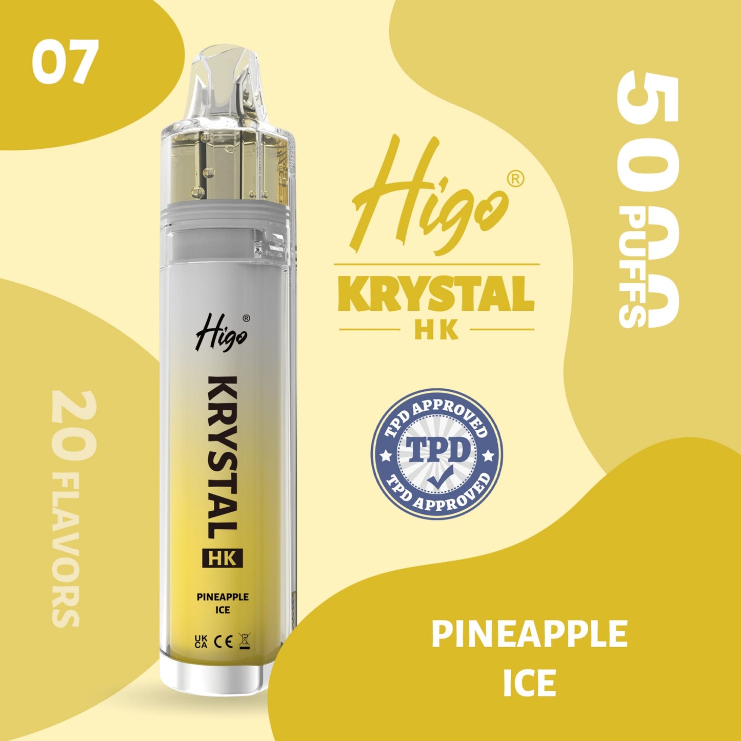 Higo Krystal HK 5000 puffs Vape - Pineapple Ice