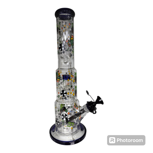 16-Inch Large Heavy Glass Bong with Stylish Design