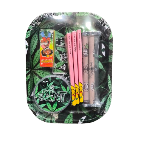 Leaf Smoking Kit Plastic Grinder, Rolling Tray, Rolling Machine and Paper