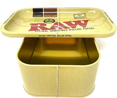 RAW Metal Cache Box / Munchies Box Natural & Black
