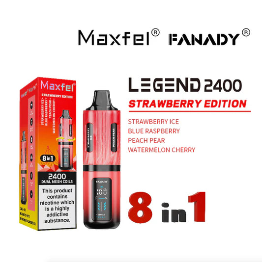 Maxfel Fanady Legend 2400 | 8 In 1 | Strawberry Edition