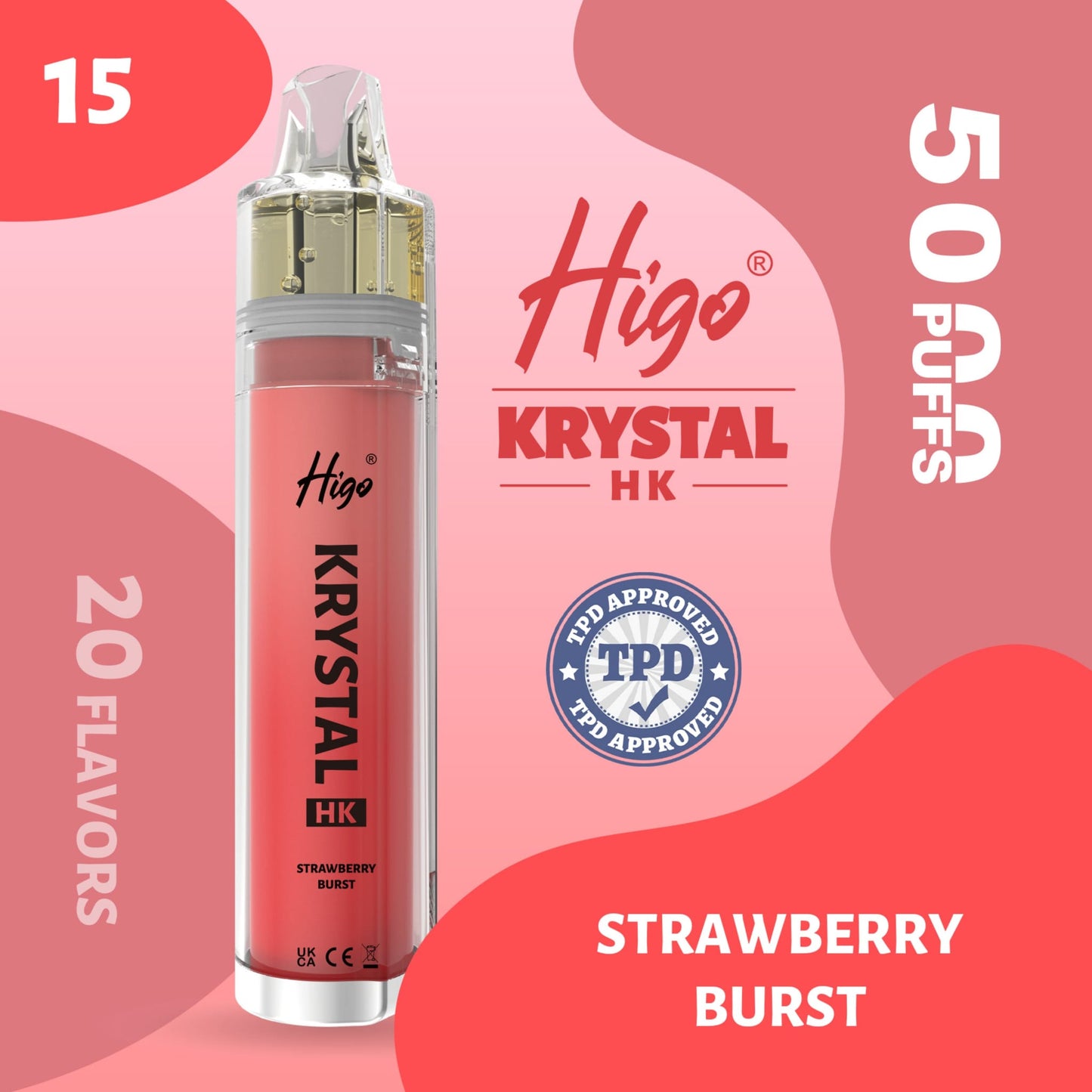 Higo Krystal HK 5000 puffs Vape - Strawberry Burst