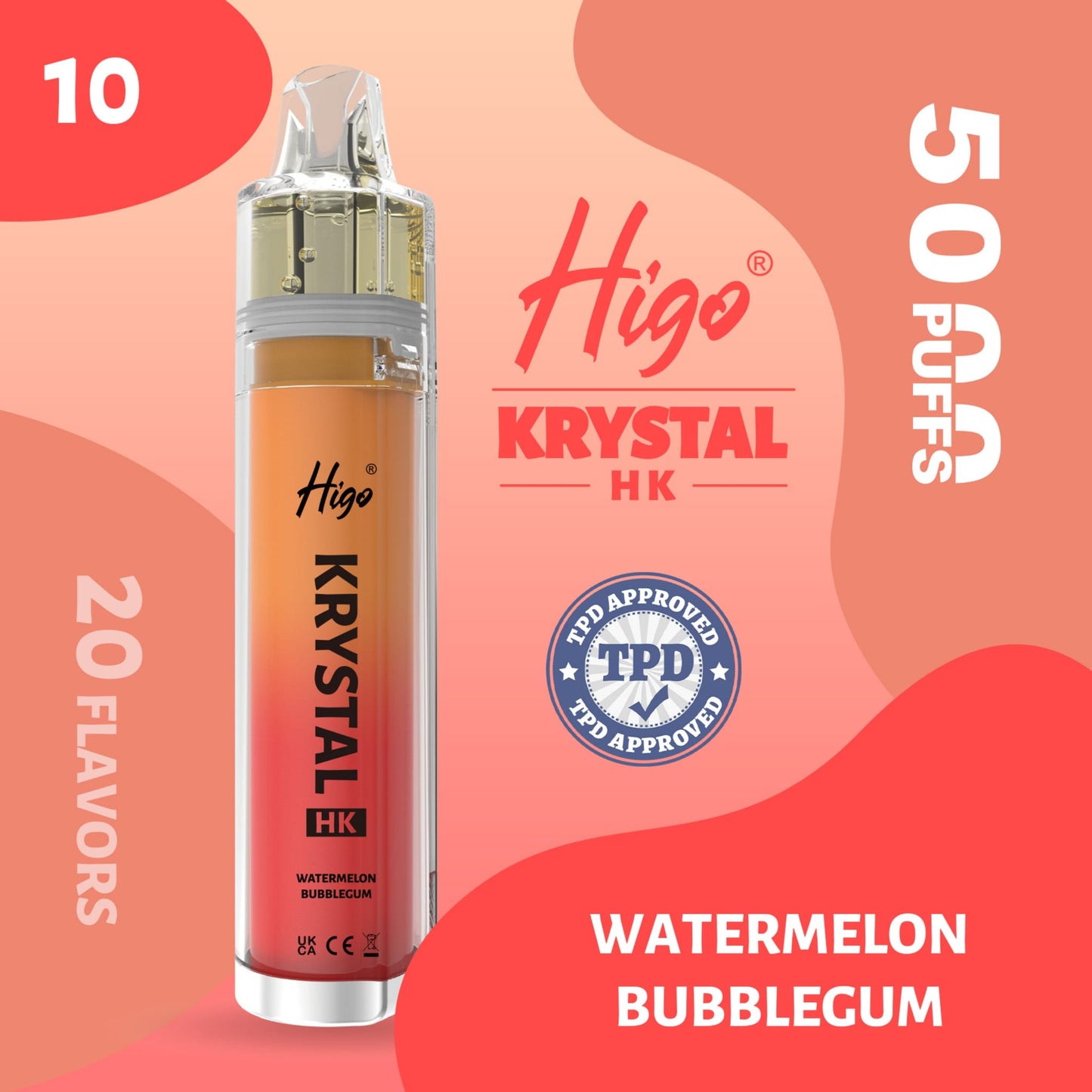 Higo Krystal HK 5000 puffs Vape - Watermelon Bubblegum