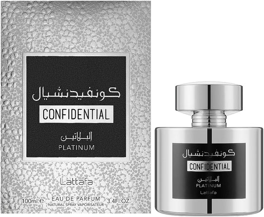 Confidential Platinum Silver Eau de Parfum 100ml Lattafa